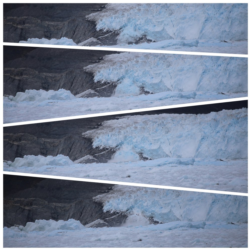 冰山由冰川跌下的連環快拍 (相片正中)